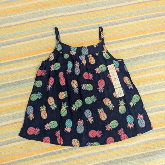 New NWT Jumping Beans pineapple print top size 5T - Picture 1 of 4